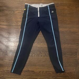 STAUD Blue Leggings with Blue Stripes